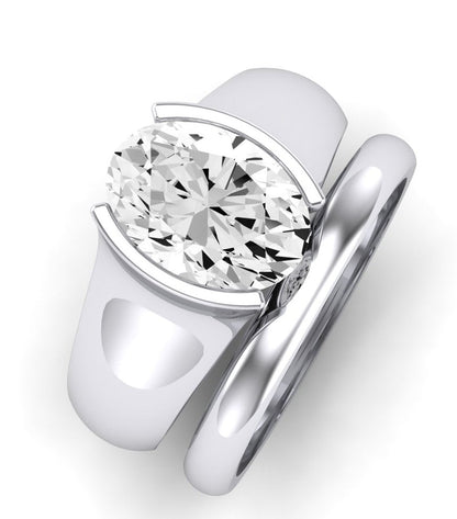 Jasmine Oval Moissanite Bridal Set whitegold