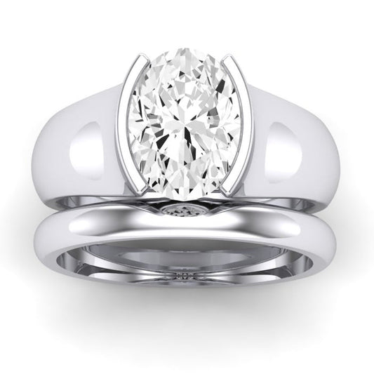 Jasmine Oval Moissanite Bridal Set whitegold