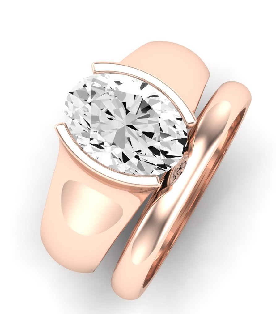 Jasmine Oval Moissanite Bridal Set rosegold