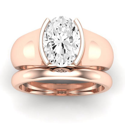 Jasmine Oval Moissanite Bridal Set rosegold
