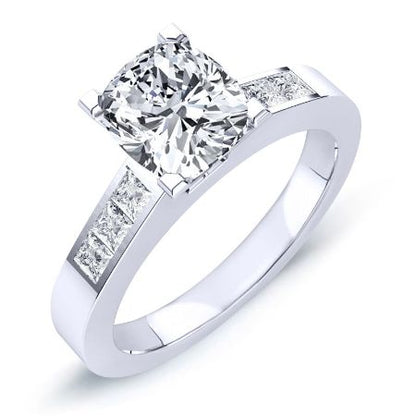 Jessamine Cushion Moissanite Bridal Set whitegold