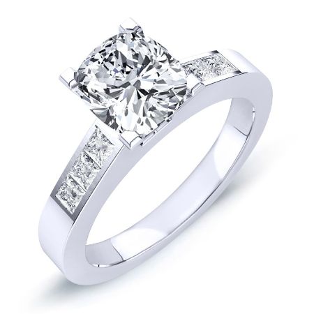 Jessamine Moissanite Matching Band Only (engagement Ring Not Included) For Ring With Cushion Center whitegold