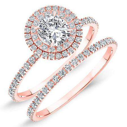 Juniper Cushion Moissanite Bridal Set rosegold