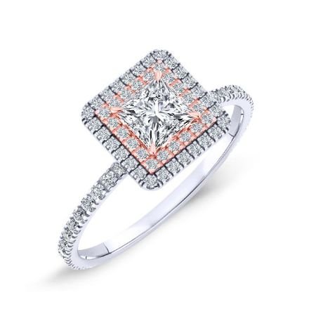 Juniper Moissanite Matching Band Only (engagement Ring Not Included) For Ring With Princess Center whitegold