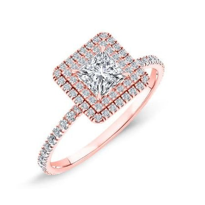 Juniper Princess Moissanite Bridal Set rosegold