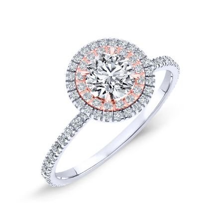 Juniper Round Moissanite Bridal Set whitegold