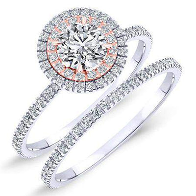 Juniper Round Moissanite Bridal Set whitegold