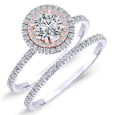 Juniper Round Moissanite Bridal Set whitegold