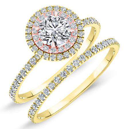 Juniper Round Moissanite Bridal Set yellowgold