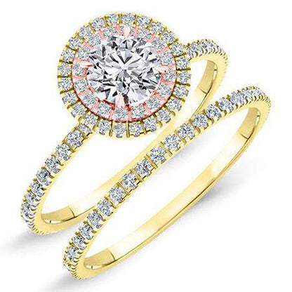Juniper Round Moissanite Bridal Set yellowgold