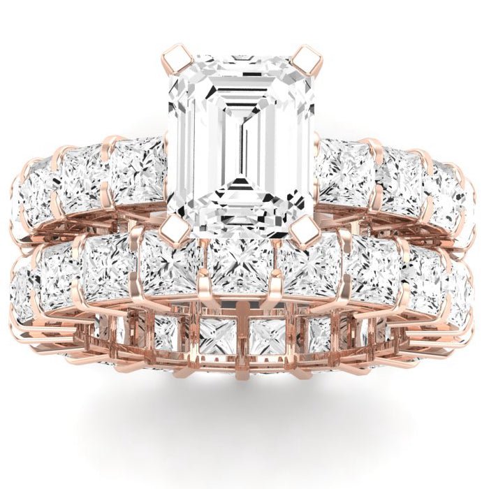 Kalina Emerald Moissanite Bridal Set rosegold