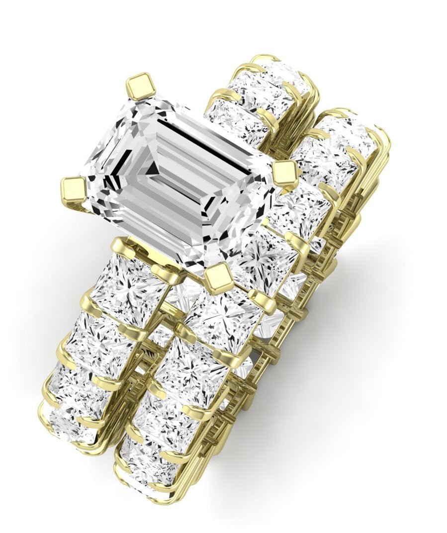 Kalina Emerald Moissanite Bridal Set yellowgold