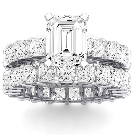 Kalina Emerald Moissanite Bridal Set whitegold