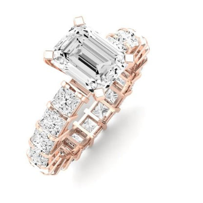 Kalina Emerald Moissanite Bridal Set rosegold
