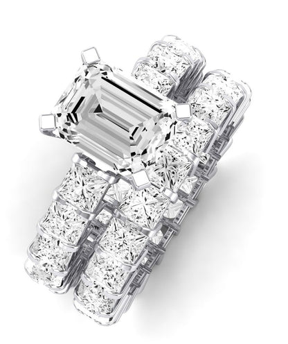Kalina Emerald Moissanite Bridal Set whitegold