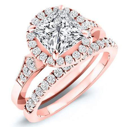 Kalmia Princess Moissanite Bridal Set rosegold