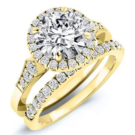 Kalmia Round Moissanite Bridal Set yellowgold