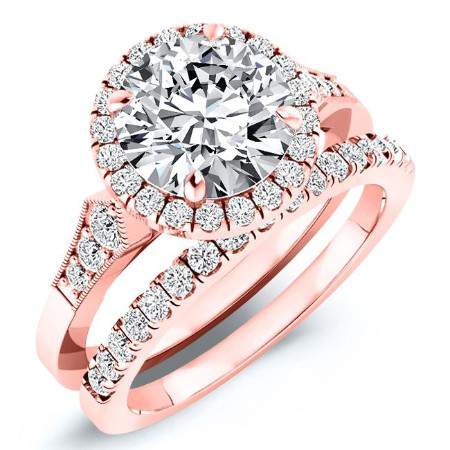 Kalmia Round Moissanite Bridal Set rosegold