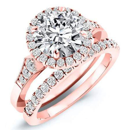 Kalmia Round Moissanite Bridal Set rosegold