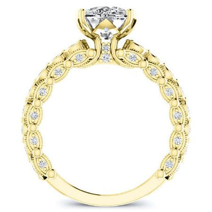 Kassia Cushion Moissanite Bridal Set yellowgold