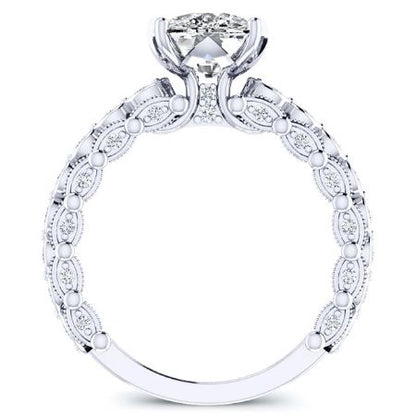 Kassia Cushion Moissanite Bridal Set whitegold