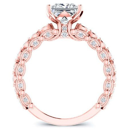 Kassia Princess Moissanite Bridal Set rosegold