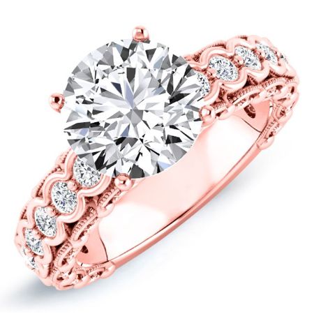 Kassia Round Moissanite Bridal Set rosegold