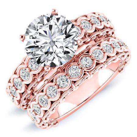 Kassia Round Moissanite Bridal Set rosegold