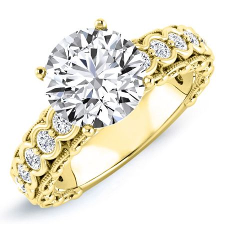 Kassia Round Moissanite Bridal Set yellowgold