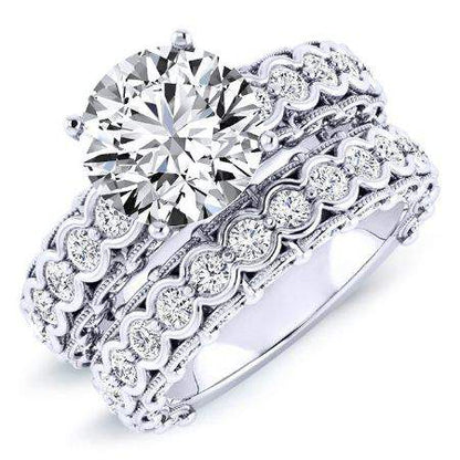 Kassia Round Moissanite Bridal Set whitegold