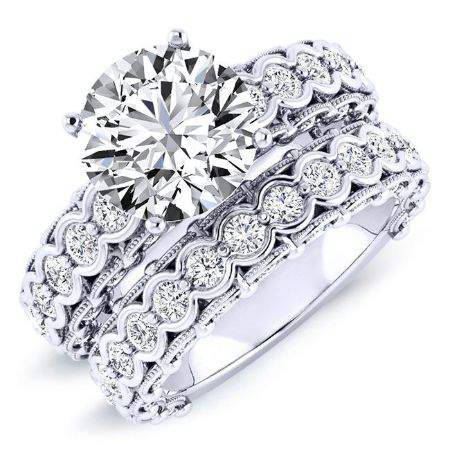 Kassia Round Moissanite Bridal Set whitegold