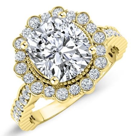 Lita Diamond Matching Band Only (engagement Ring Not Included) For Ring With Cushion Center yellowgold