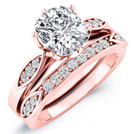 Pieris Diamond Matching Band Only (engagement Ring Not Included) For Ring With Cushion Center rosegold
