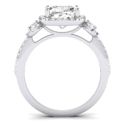 Lunaria Diamond Matching Band Only (does Not Include Engagement Ring) For Ring With Cushion Center whitegold