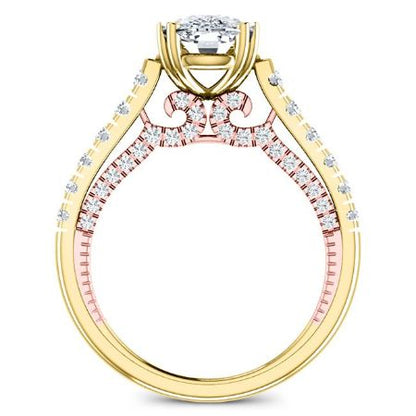 Nasrin Diamond Matching Band Only (engagement Ring Not Included) For Ring With Cushion Center yellowgold