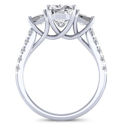Marjoram Diamond Matching Band Only (engagement Ring Not Included) For Ring With Cushion Center whitegold