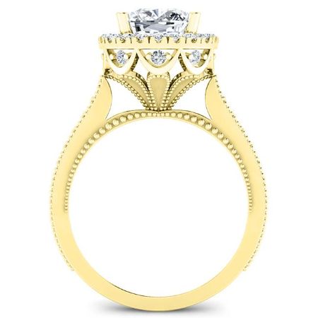 Mawar Diamond Matching Band Only (engagement Ring Not Included) For Ring With Cushion Center yellowgold