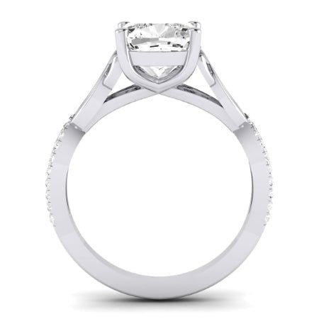 Pavonia Diamond Matching Band Only (does Not Include Engagement Ring)  For Ring With Cushion Center whitegold