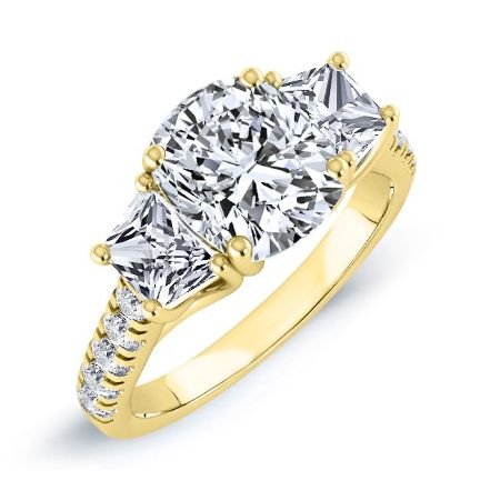 Marjoram Diamond Matching Band Only (engagement Ring Not Included) For Ring With Cushion Center yellowgold