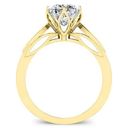 Pieris Diamond Matching Band Only (engagement Ring Not Included) For Ring With Cushion Center yellowgold