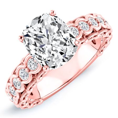 Kassia Diamond Matching Band Only (engagement Ring Not Included) For Ring With Cushion Center rosegold