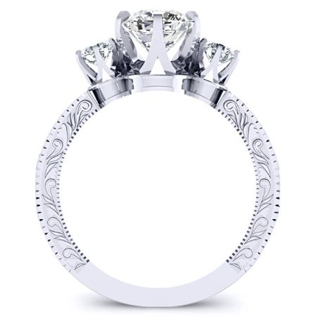 Tuberose Diamond Matching Band Only (engagement Ring Not Included) For Ring With Cushion Center whitegold