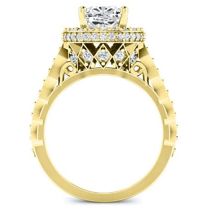 Rosanna Diamond Matching Band Only (engagement Ring Not Included) For Ring With Cushion Center yellowgold