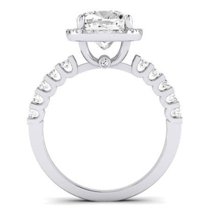 Sweet Pea Diamond Matching Band Only ( Engagement Ring Not Included) For Ring With Cushion Center whitegold