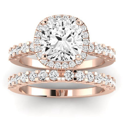 Sweet Pea Diamond Matching Band Only ( Engagement Ring Not Included) For Ring With Cushion Center rosegold