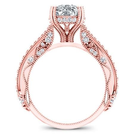 Tansy Diamond Matching Band Only (engagement Ring Not Included) For Ring With Cushion Center rosegold