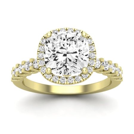 Sweet Pea Diamond Matching Band Only ( Engagement Ring Not Included) For Ring With Cushion Center yellowgold