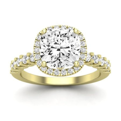 Sweet Pea Diamond Matching Band Only ( Engagement Ring Not Included) For Ring With Cushion Center yellowgold