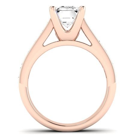 Yarrow Diamond Matching Band Only (engagement Ring Not Included) For Ring With Emerald Center rosegold