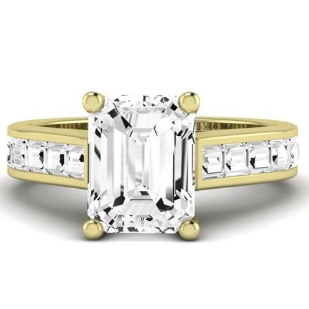 Yarrow Diamond Matching Band Only (engagement Ring Not Included) For Ring With Emerald Center yellowgold
